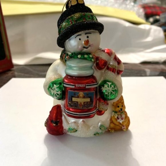 Yankee Candle Christopher Snowbrite Hand Blown Glass Ornament - Picture 2 of 7